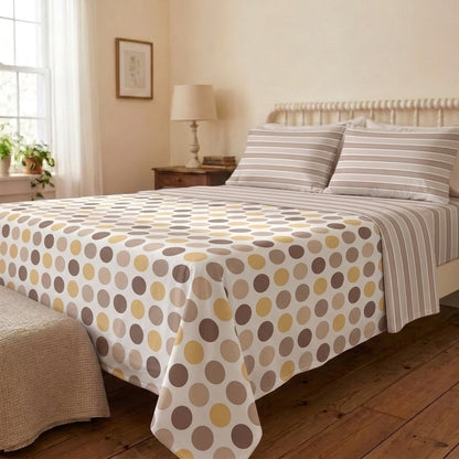Dotted Mosaic Cotton Bedsheet & Comforter Set