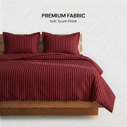 Burgundy Stripe 320-TC Cherry Gingham Bedsheet (Wine Red)