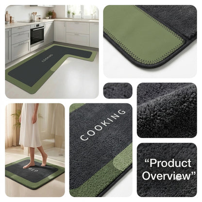 Virasaah Olive Border Designer Floor Mat (Green & Black)