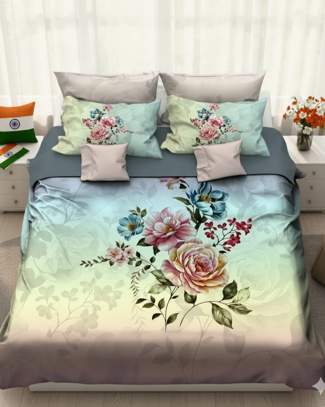 Rose Royale Double Bed Bedsheet Set