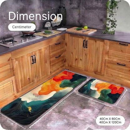 Virasaah Abstract Waves Designer Floor Mat (Multicolor)