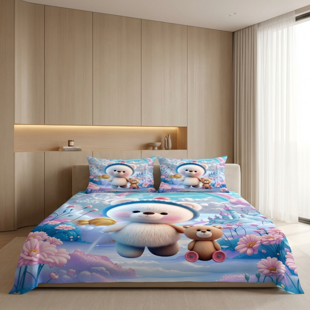 Fairy Tale Magical 7D Bedsheet  Set – Blue
