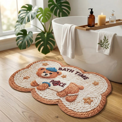 Little Bear Comfort Designer Floor Mat (Cream & Brown)