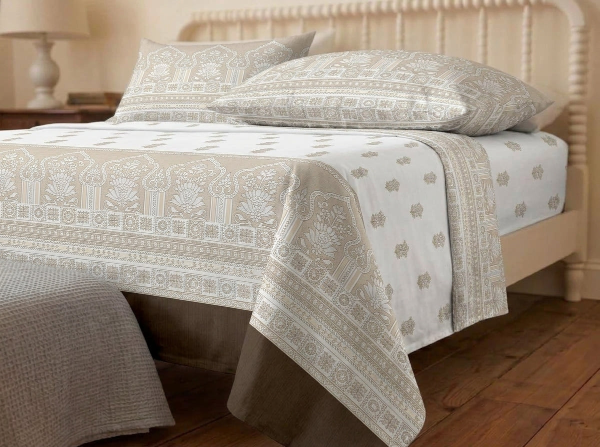 Elvara – 320-TC Pure Cotton Bedsheet Set