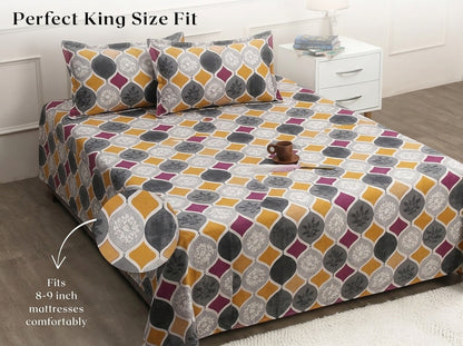 Jharokha – 260-TC Pure Cotton Bedsheet Set