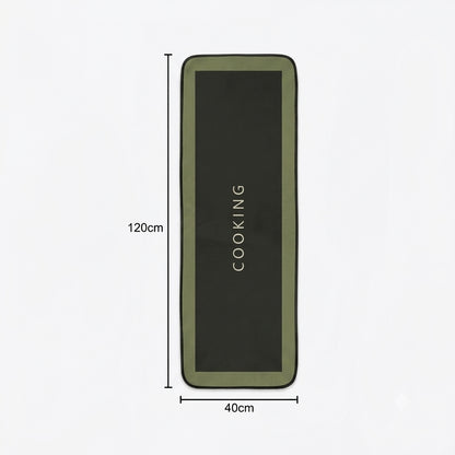 Virasaah Olive Border Designer Floor Mat (Green & Black)