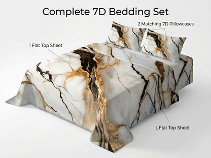 Fairy Tale Ivory Quartz 280-TC 7D Bedsheet Set - (Ivory)