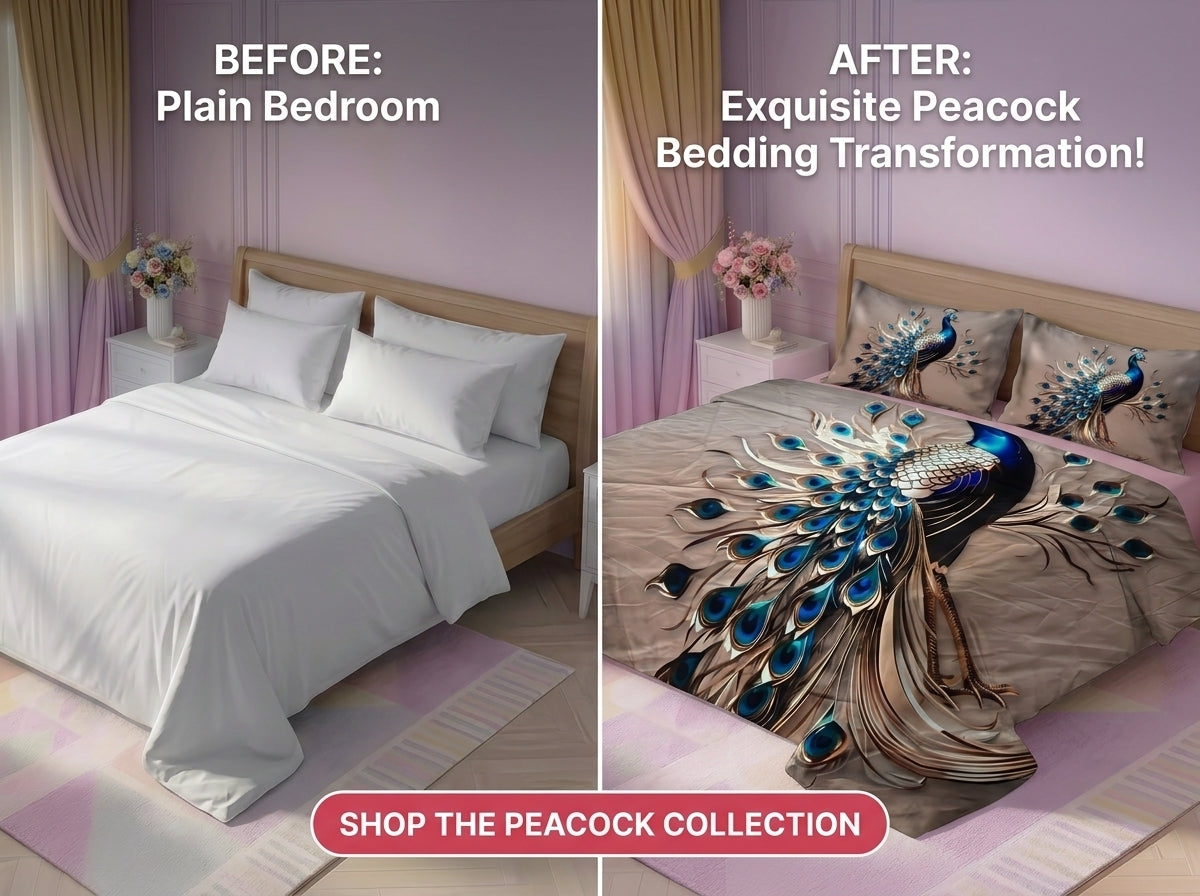Royal Peacock Dream 280-TC 7D Bedsheet Set - (Taupe)