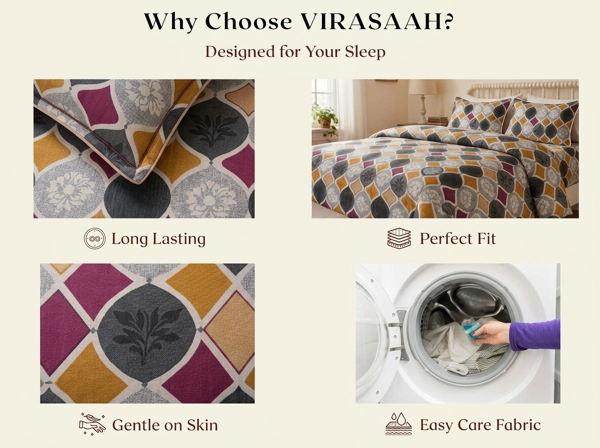 Jharokha – 260-TC Pure Cotton Bedsheet Set