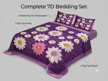 Purple Petal 280-TC Printed Paradise Bedsheet Set - (Violet)