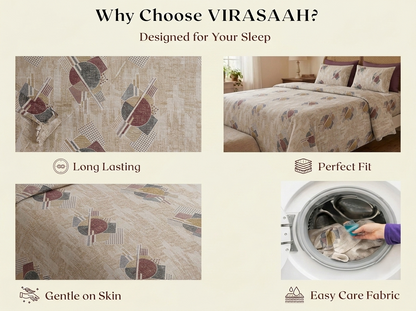 Ishani – 340-TC Pure Cotton Bedsheet Set