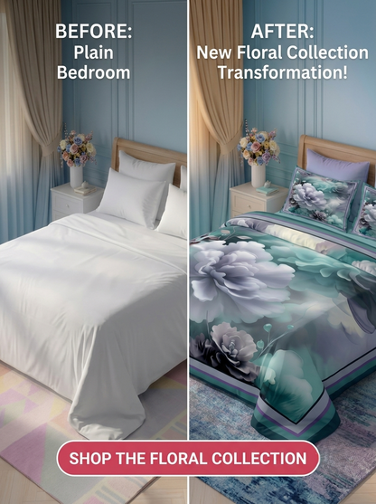 Fairy Tale Mystic Bloom 280-TC 7d Bedsheet Set - Aqua