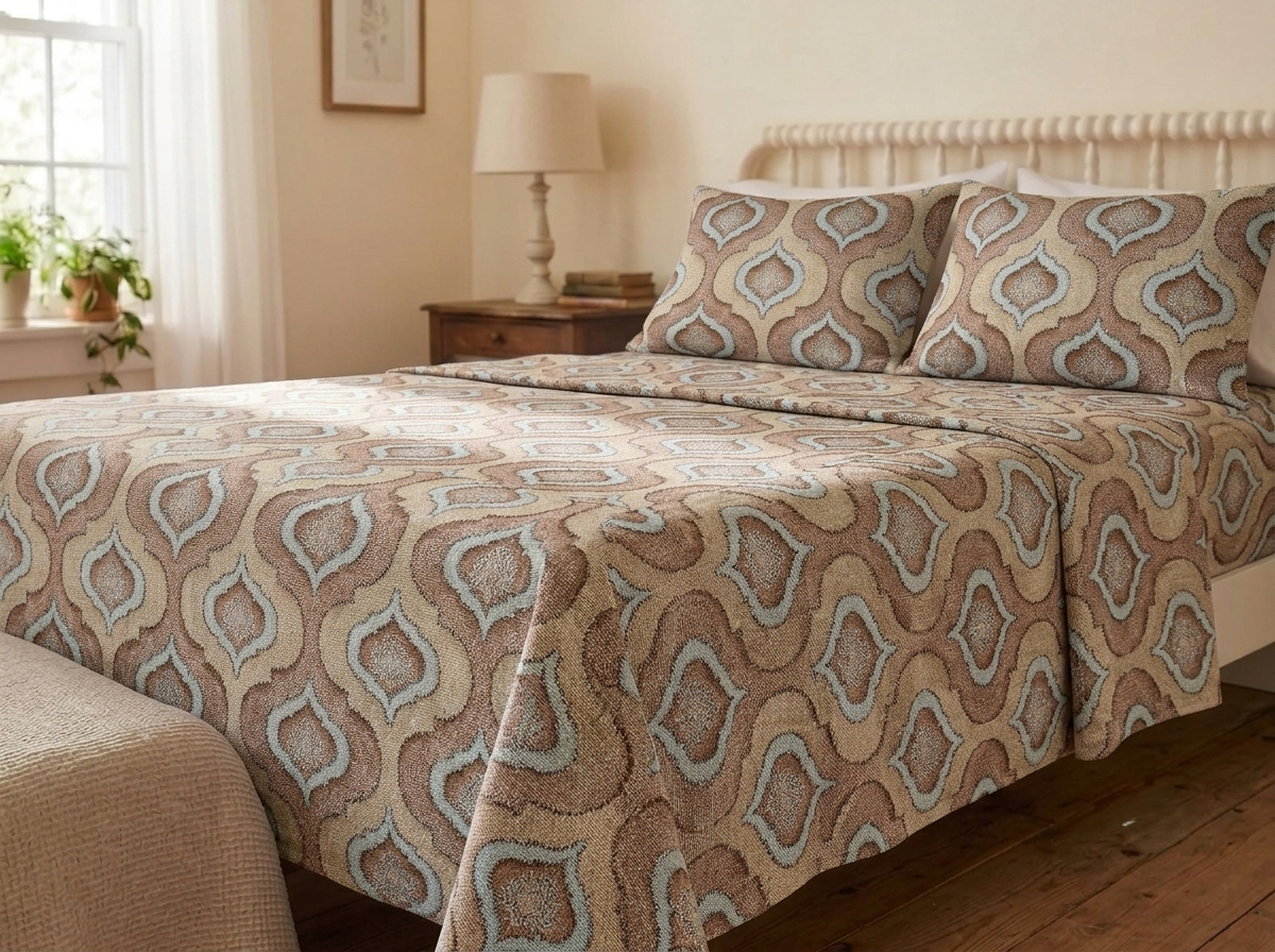 Vanya – 340-TC Pure Cotton Bedsheet Set