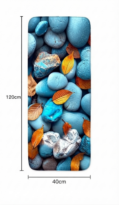 Virasaah Ocean Shells Designer Floor Mat (Blue)