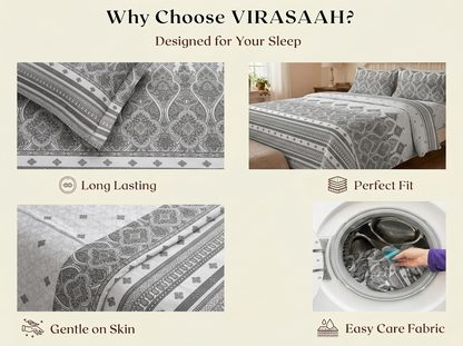 Jaali – 320-TC Pure Cotton Bedsheet Set