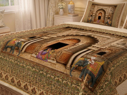 Fairy Tale Ancient History 7D Bedsheet Set - (Brown)