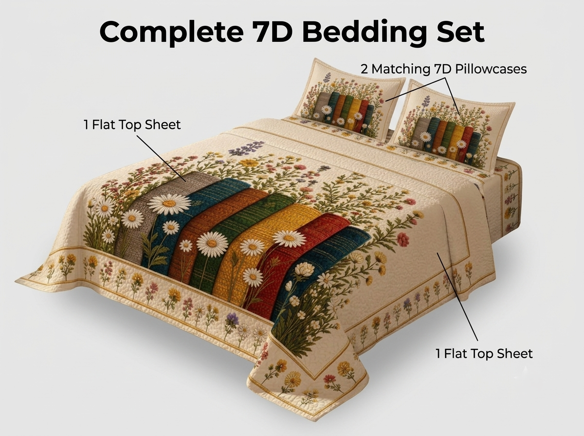 Fairy Tale Wildflower Harmony 280-TC 7D Bedsheet Set - (mix)