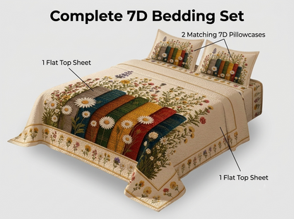 Fairy Tale Wildflower Harmony 280-TC 7D Bedsheet Set - (mix)