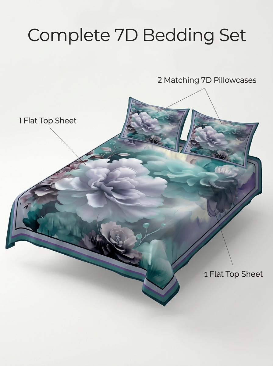 Fairy Tale Mystic Bloom 280-TC 7d Bedsheet Set - Aqua