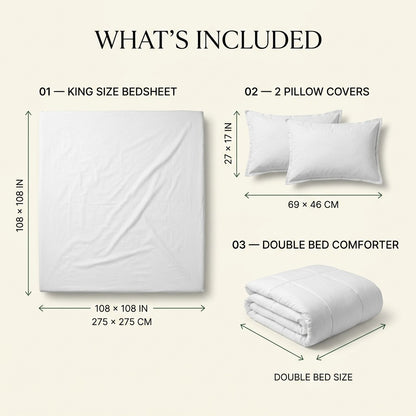Meadow Sprig Cotton Bedsheet & Comforter Set