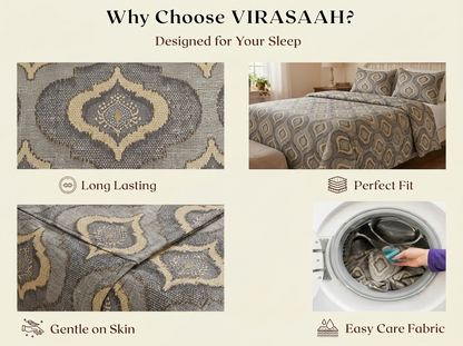 Vasudha – 340-TC Pure Cotton Bedsheet Set