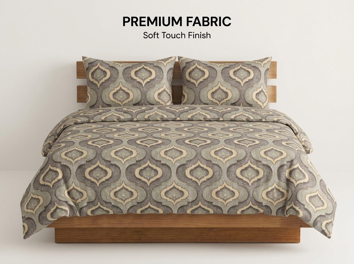 Vasudha – 340-TC Pure Cotton Bedsheet Set
