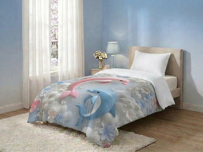 Blush & Blue Dolphin Dream Comforter By Virasaah