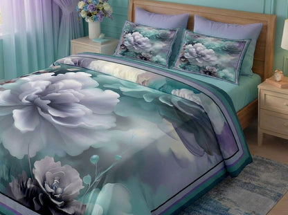 Fairy Tale Mystic Bloom 7d Bedsheet Set - Aqua
