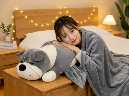 BullyPaw 3 in 1 Kids Blanket, Pillow & Soft Toy (Grey)