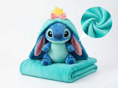 BunnyBlu 3 in 1 Kids Blanket, Pillow & Soft Toy (Aqua)