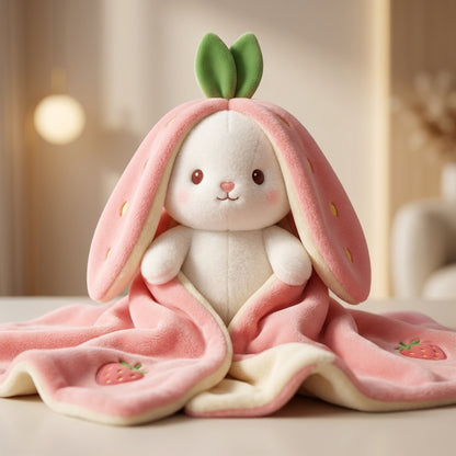 BerryBun 3 in 1 Kids Blanket, Pillow & Soft Toy (Pink)