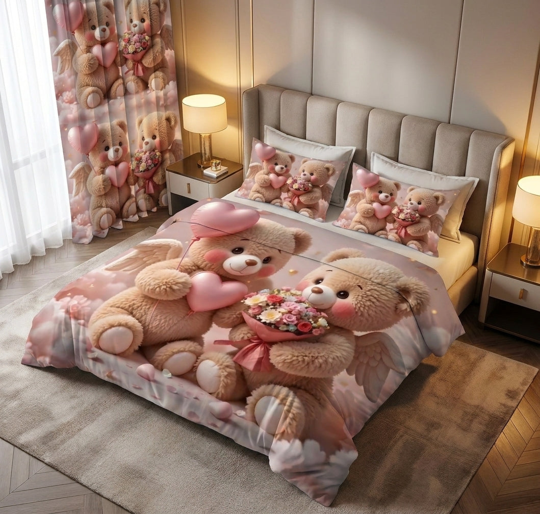 Blush Bear Home Curtains – Set of 2