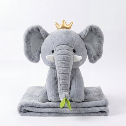 Elephant 3 in 1 Kids Blanket, Pillow & Soft Toy (Gray)