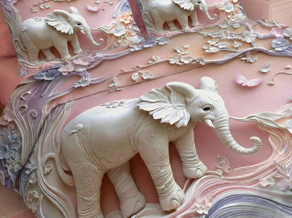 Fairy Tale Elephant 7D Bedsheet Set – Pink