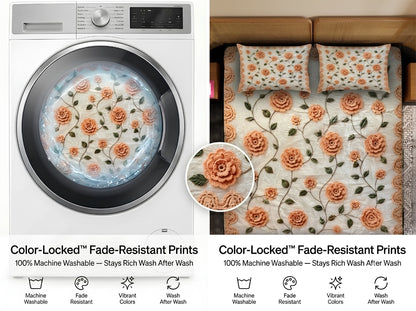 Yellow Rose 280-TC Printed Crochet Paradise Bedsheet Set - (Mustard)