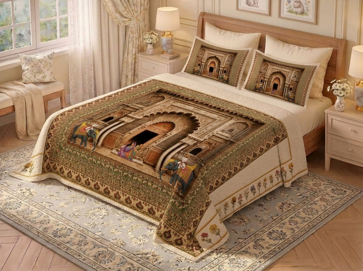 Fairy Tale Ancient History 7D Bedsheet Set - (Brown)